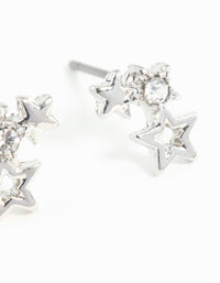 Rhodium Mini Star Cluster Stud Earrings - link has visual effect only