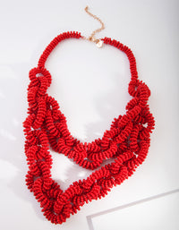 Silver Seed Bead Linked Necklace - link has visual effect only