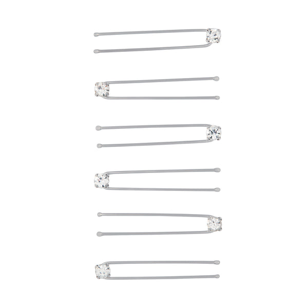 Crystal Stud Hair Pins 6-Pack