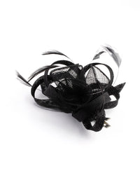 Black Swirl & Feather Clip - link has visual effect only