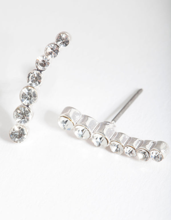 SILVER DIAMANTE CRAWLER Earrings