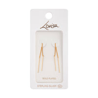 Gold Plated Sterling Silver Long Thread Through Earrings - link has visual effect only