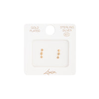 Gold Plated Sterling Silver Triple Dot Stud Earrings - link has visual effect only