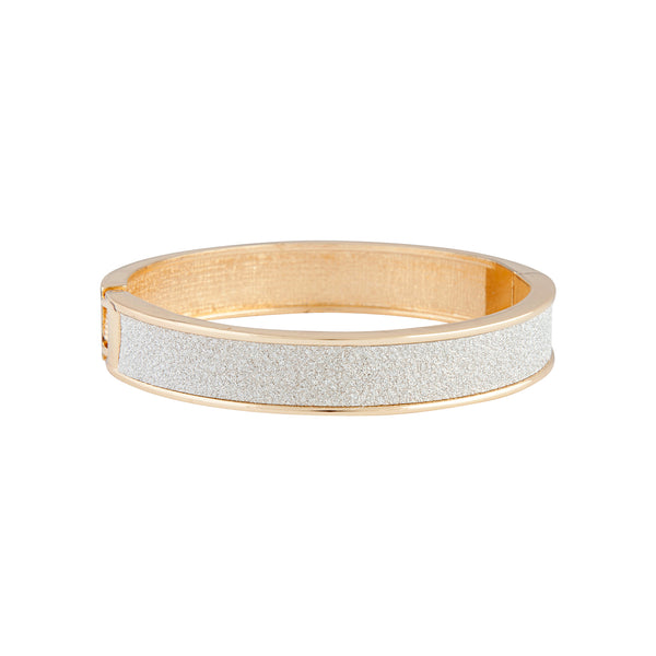 Gold Clamp Contrast Glitter Bangle