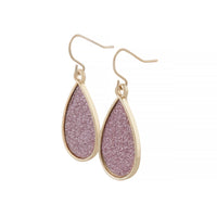 Pink Glitter Teardrop Earrings - link has visual effect only