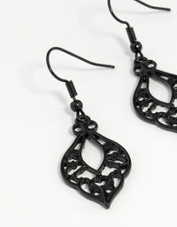 Black Cutout Bohemian Drop Earrings - link has visual effect only