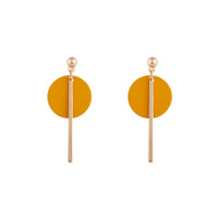 Gold Orange Coated Disc Stick Earrings - link has visual effect only