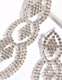 Silver Cut-Out Diamante Drop Earrings - link has visual effect only