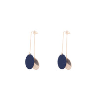 Dual Contrast Disc Earrings Matte Cobalt Gold - link has visual effect only