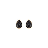 Black Teardrop Jelly Stud Earrings - link has visual effect only