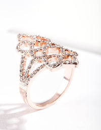 Rose Gold Geometric Diamante Ring - link has visual effect only