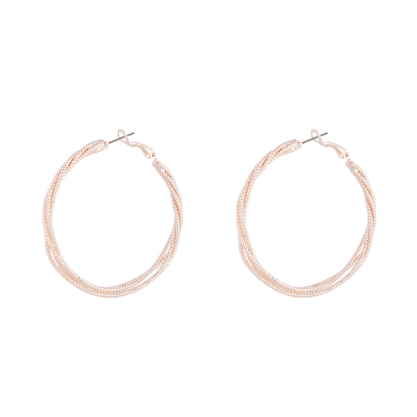 Rose Gold Wavy Layered Hoop Earrings