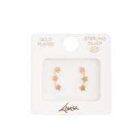 Gold Plated Sterling Silver Triple Star Stud Earrings - link has visual effect only