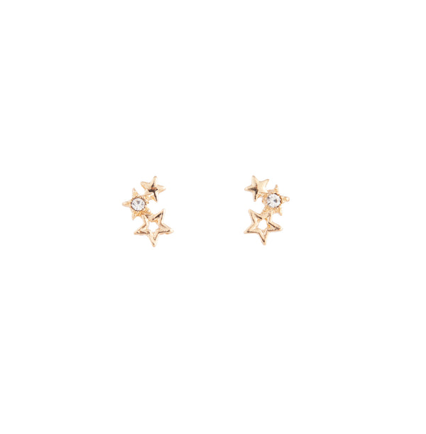 Gold Mini Star Cluster Stud Earrings