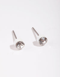 White Diamtante Bezel Stud Earrings - link has visual effect only