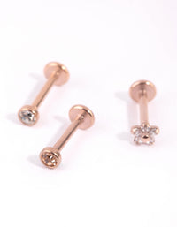 Mixed Rose Gold Flower Stud Flat Back Pack - link has visual effect only