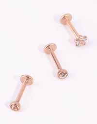 Mixed Rose Gold Flower Stud Flat Back Pack - link has visual effect only