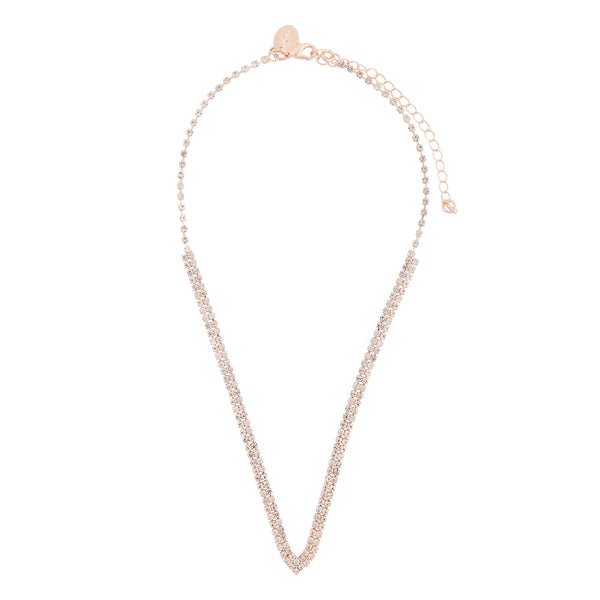 Rose Gold Cup Chain V Shape Necklace