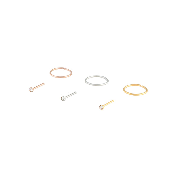 Small Diamante Pin Nose Ring 6-Pack