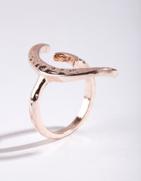 Rose Gold Crescent Moon Open Ring - link has visual effect only