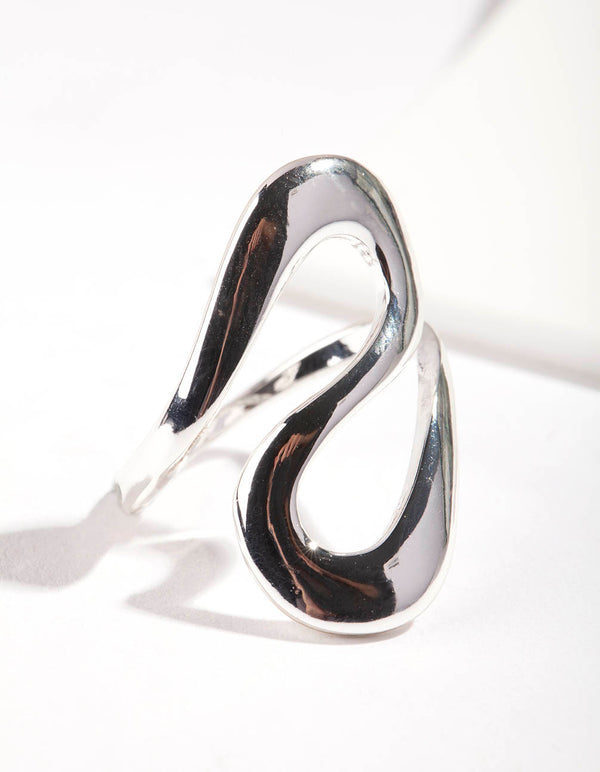 Silver Metal Swirl Ring