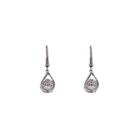 Gunmetal Cubic Zirconia Teardrop Earrings - link has visual effect only