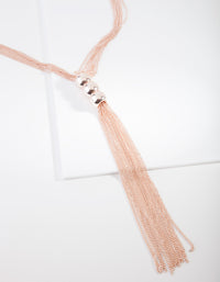 Rose Gold Triple Ball Lariet Necklace - link has visual effect only