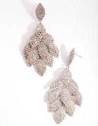 Silver Diamante Multi-Leaf Drop Earrings - link has visual effect only