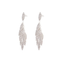 Silver Diamante Multi-Leaf Drop Earrings - link has visual effect only