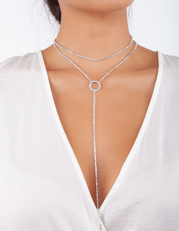 Silver Circle Cup Chain Choker