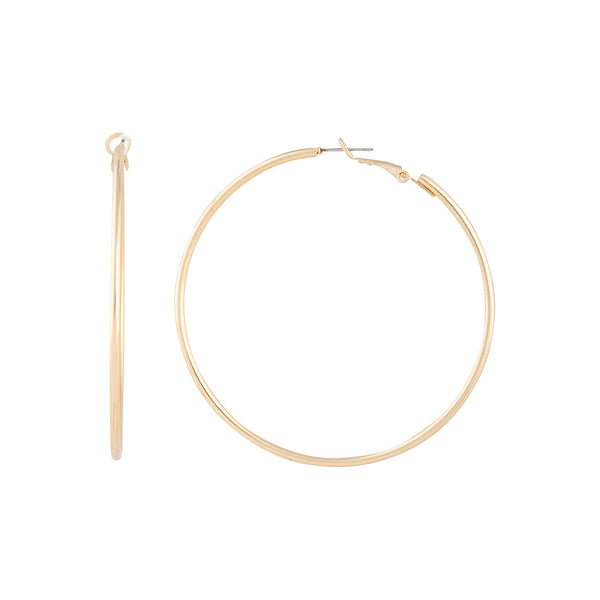 Gold Plain Tube Hoop Earrings