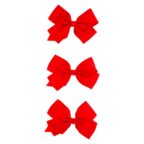 KIDS FB SML RED 3PK BOW