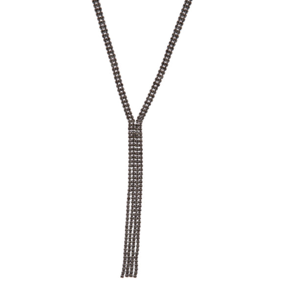 Gunmetal Chain Y Neck Necklace