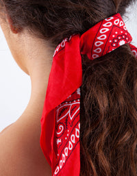 Red Paisley Bandana Hair Scarf - link has visual effect only