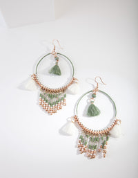 Rose Gold Bright Wrapped Tassel Earrings - link has visual effect only