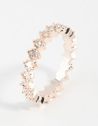 Rose Gold Diamante Band Ring - link has visual effect only