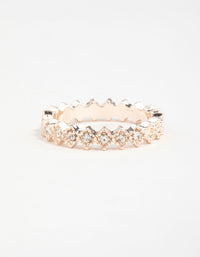 Rose Gold Diamante Band Ring - link has visual effect only