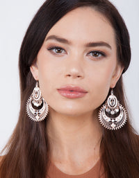 Rose Gold Diamante Bohemian Earrings - link has visual effect only