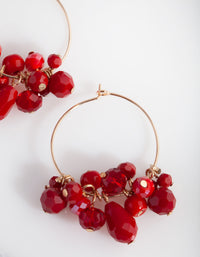 Red Gold Facet Bead Charm Hoop - link has visual effect only