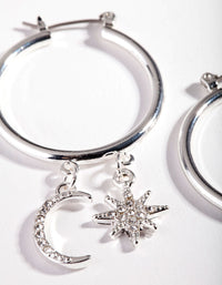 Silver Celestial Charm Hoop Earrings - link has visual effect only