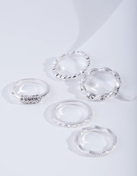 Silver Diamante 5 Stack Ring - link has visual effect only