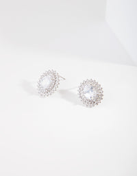 Diamond Simulant Oval Stud Earrings - link has visual effect only