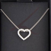 Pave Open Heart Pendant Necklace - link has visual effect only