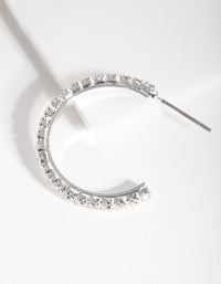 Silver Diamante Stud Hoop Earrings - link has visual effect only