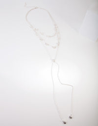 Silver Multi Row Y Shape Necklace - link has visual effect only