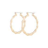 Gold Medium Bamboo Hoop Earrings - link has visual effect only