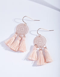 Rose Gold Dreamcatcher Tassel Earrings - link has visual effect only