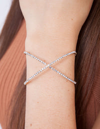 Gold Diamante Cross Bangle - link has visual effect only