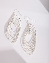 Silver Diamond Cut Multi Layer Drop Earrings - link has visual effect only