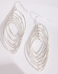 Silver Diamond Cut Multi Layer Drop Earrings - link has visual effect only